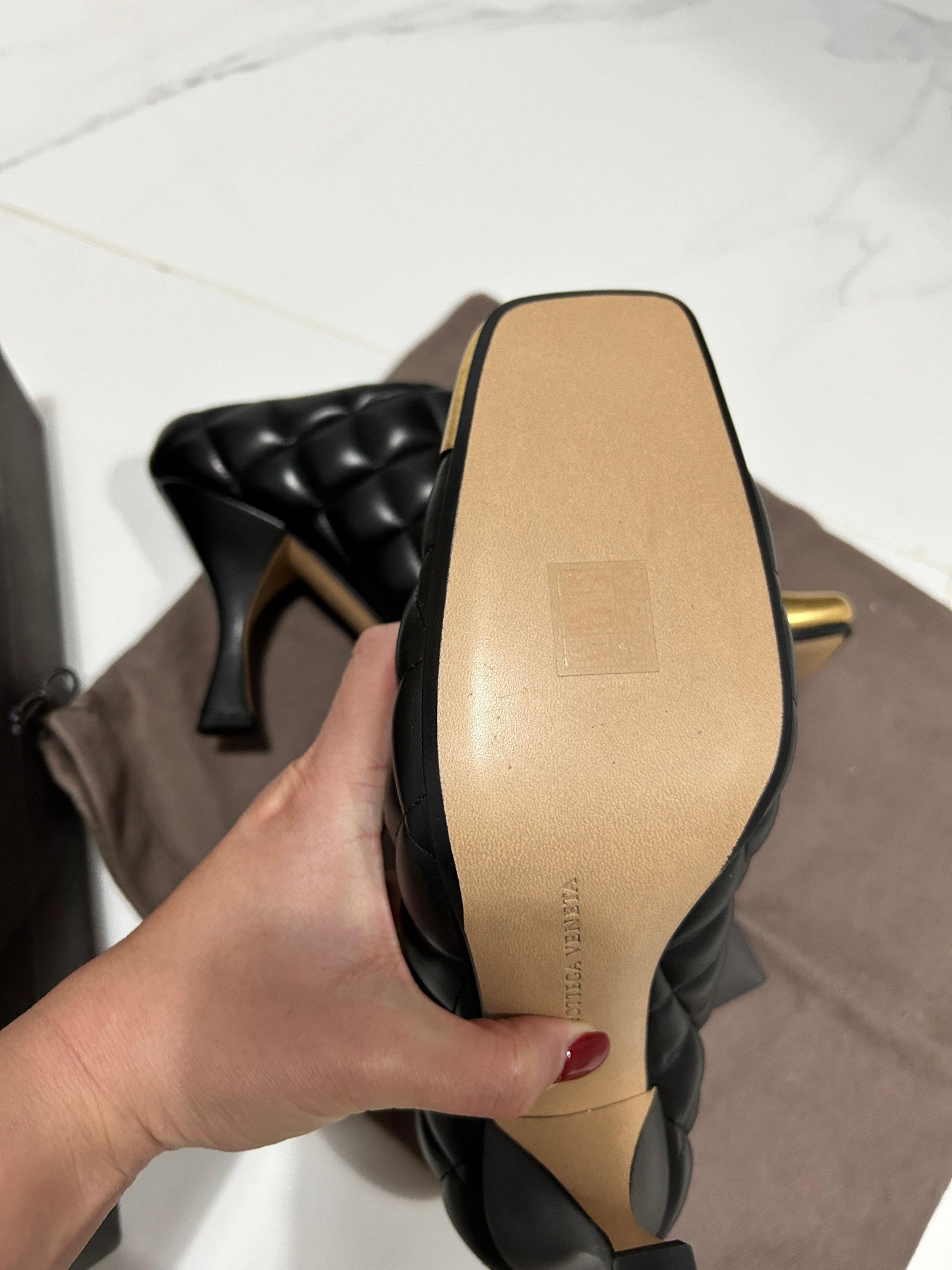 Bottega Veneta Black Quilted Leather Mules