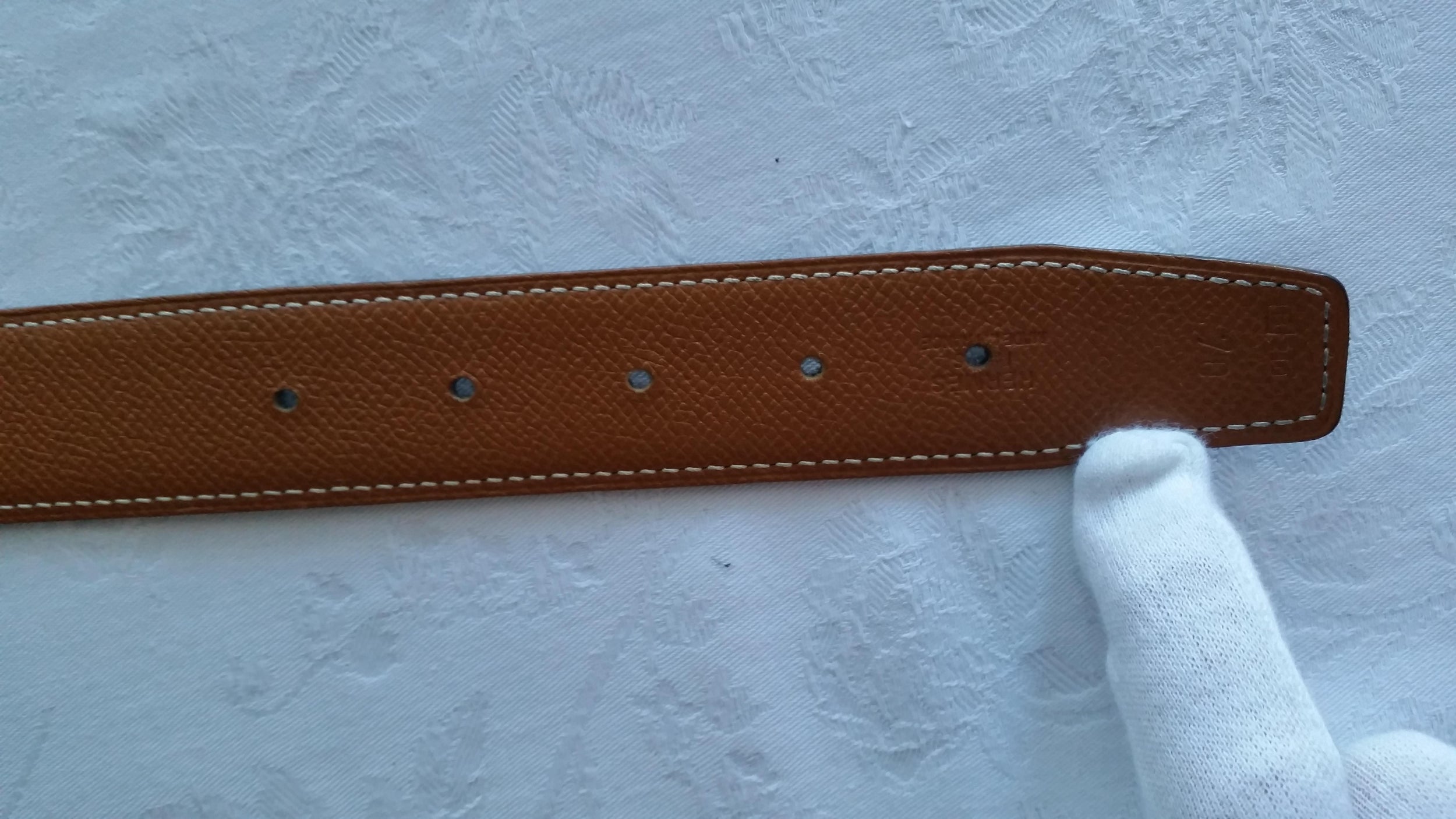 Hermes Black & Gold Reversible Belt in Epsom & Togo Leather