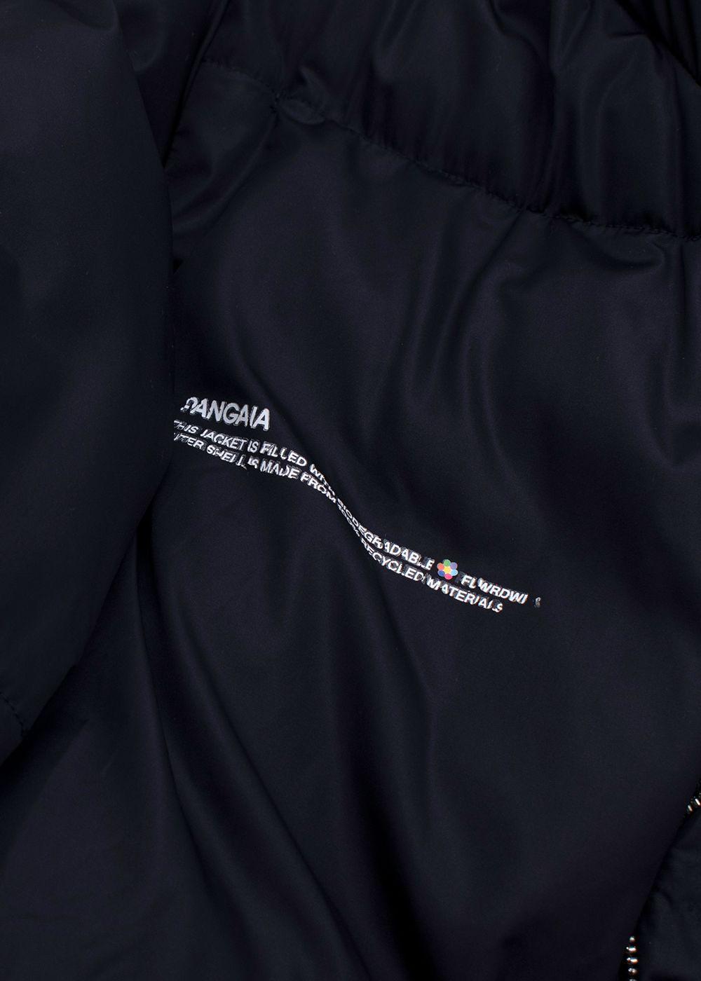 Pangaia Navy Puffer Jacket with Scarf Detail