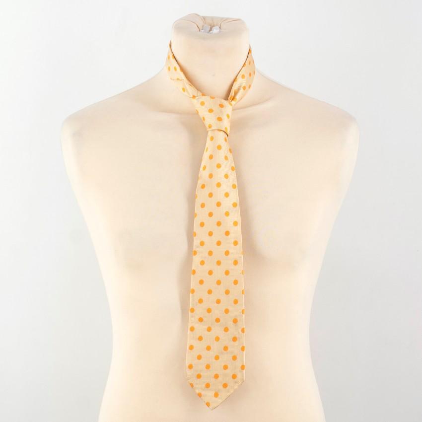Henry Cottons Yellow Polka-Dot Print Silk Tie