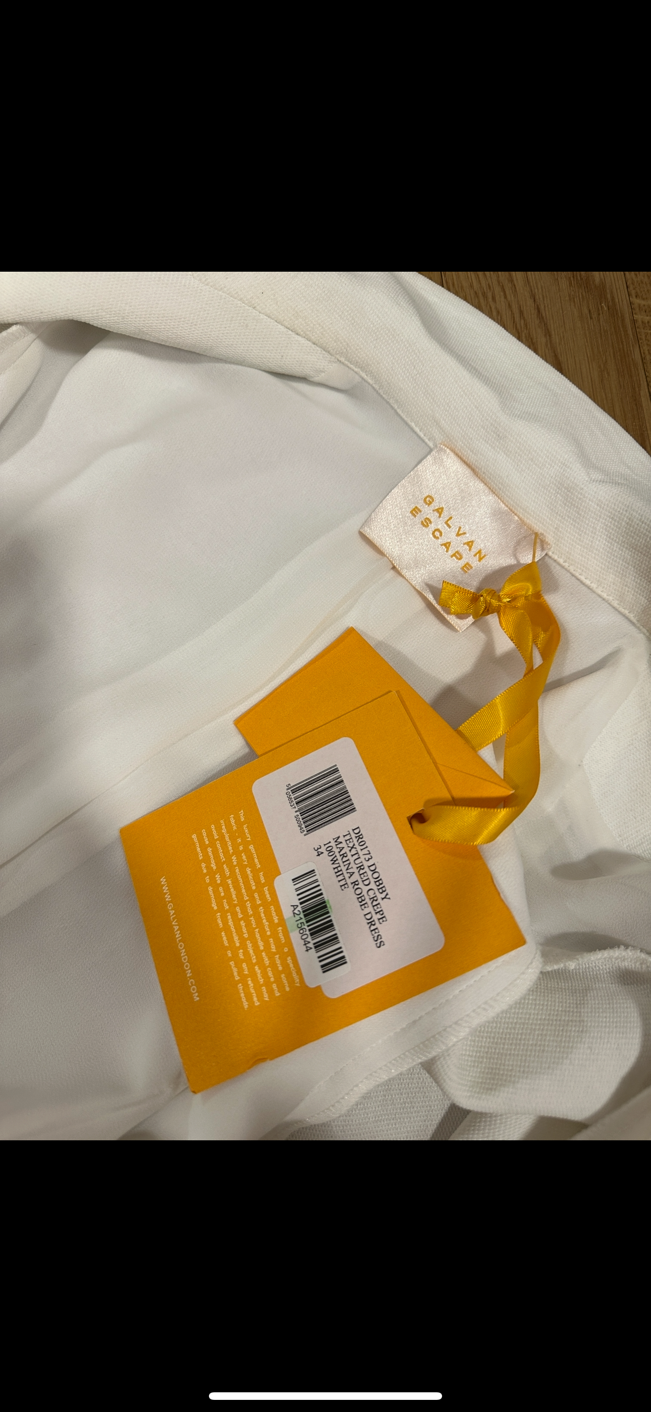 Galvan White Crepe Marina Dress