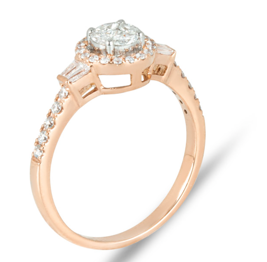 18kt Rose Gold Diamond Engagement Ring