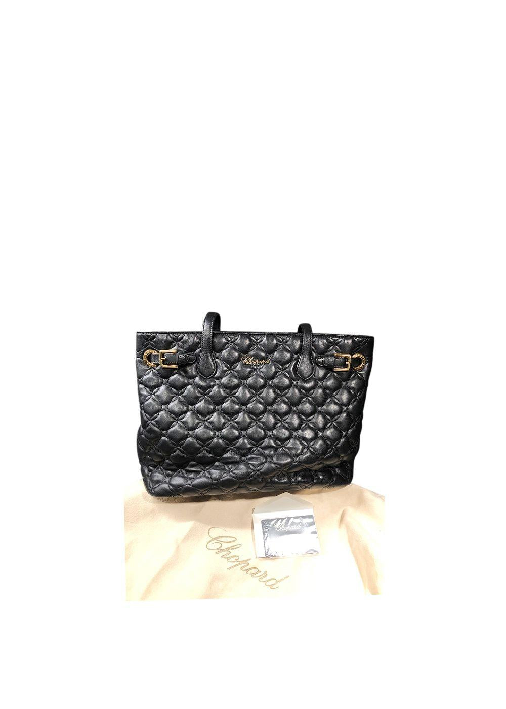 Black Quilted Leather Tote