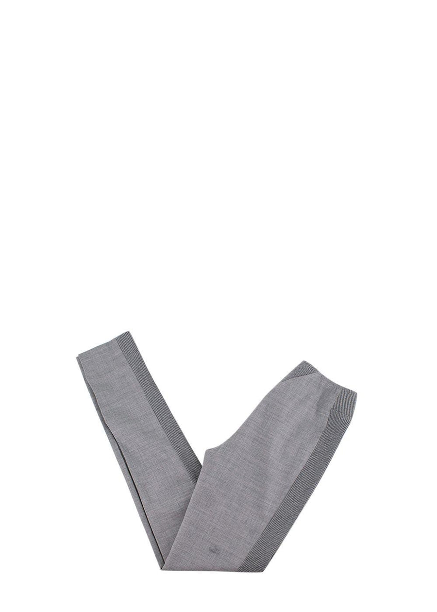 Grey Stretch Knit Slim Fit Trousers