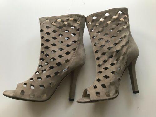 Jimmy Choo Grey Suede Reese Cut-Out Booties
