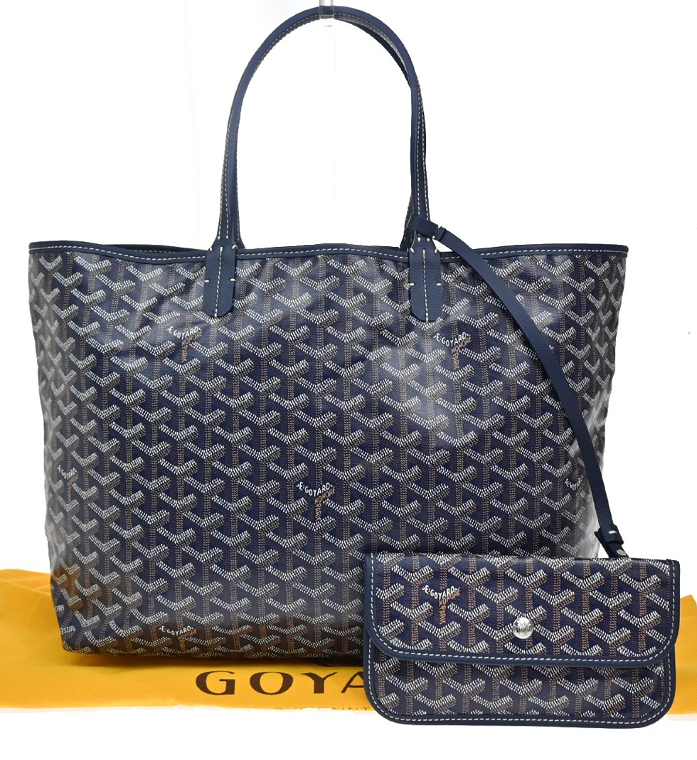 Goyard Navy Iconic Print Saint Louis Toe Bag and Pouch