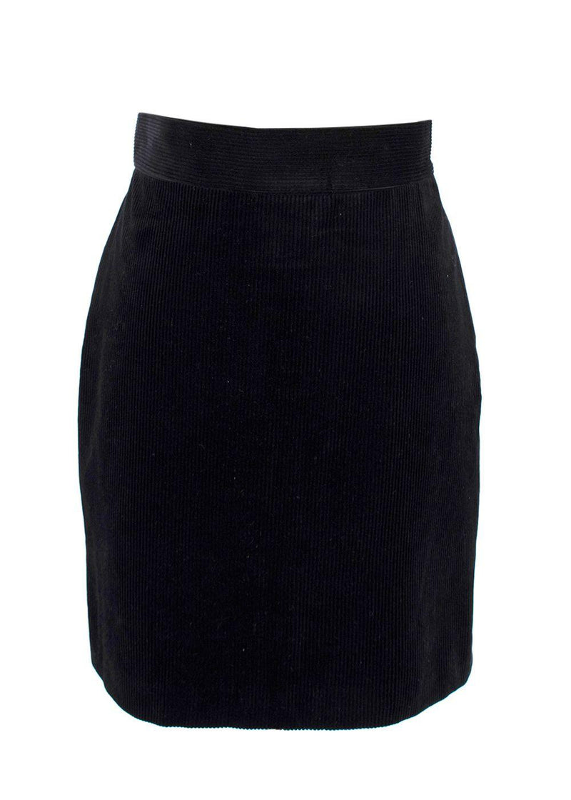 Bella Freud black corduroy mini skirt