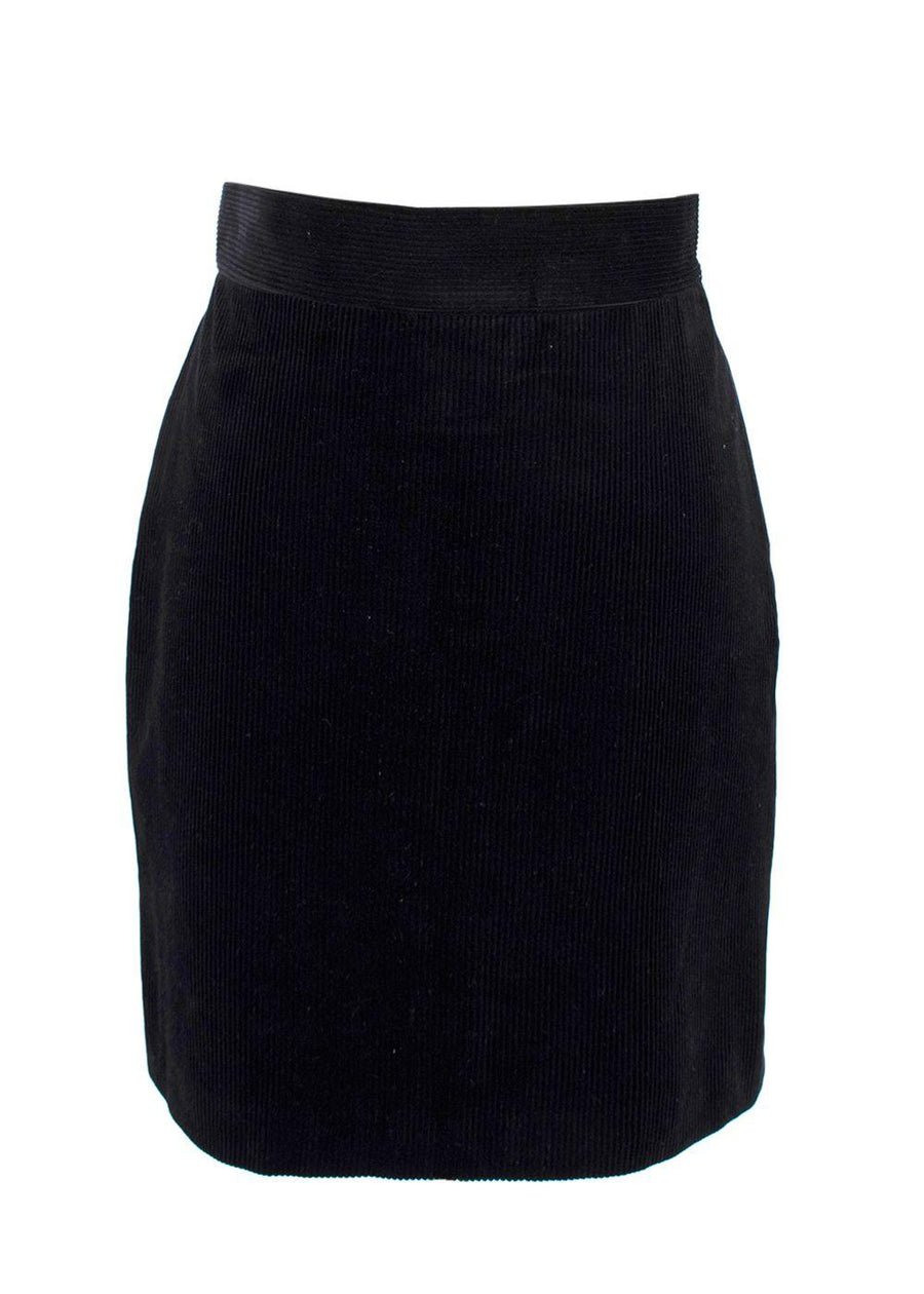 Bella Freud black corduroy mini skirt