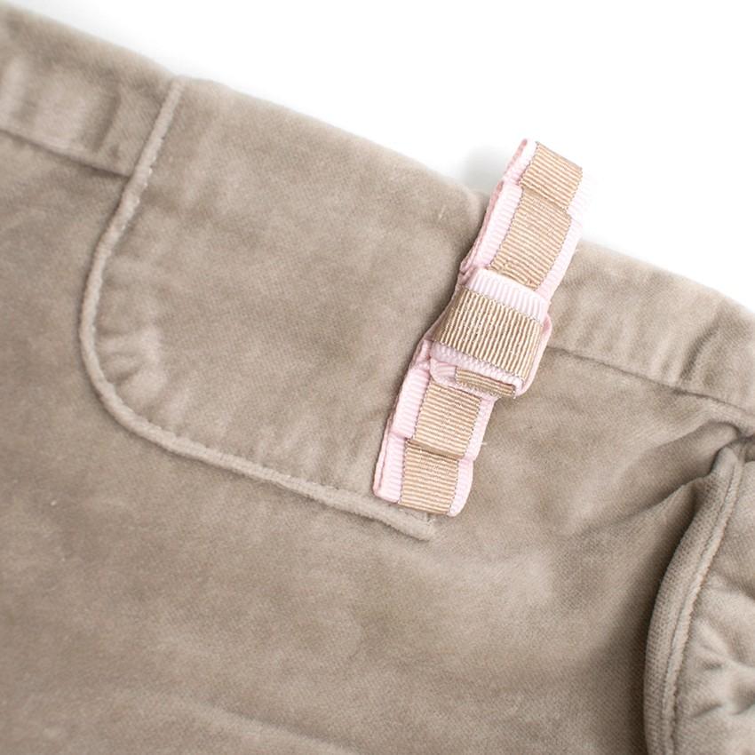 Tartine et Chocolat Girls 18M Beige Velour Trousers