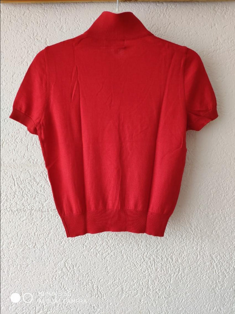 Gianni Versace Red Cashmere & Silk Polo Shirt