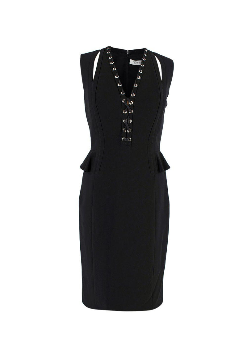 Altuzarra Topi Lace-Up Detail Peplum Dress