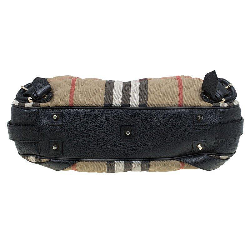 Black Quilted Classic Check Margaret Shoulder Bag