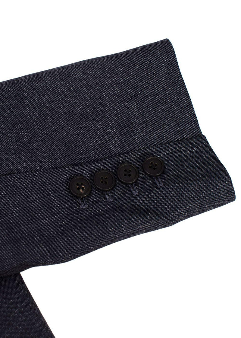 The Row Navy Wool and Silk Blend Longline Blazer