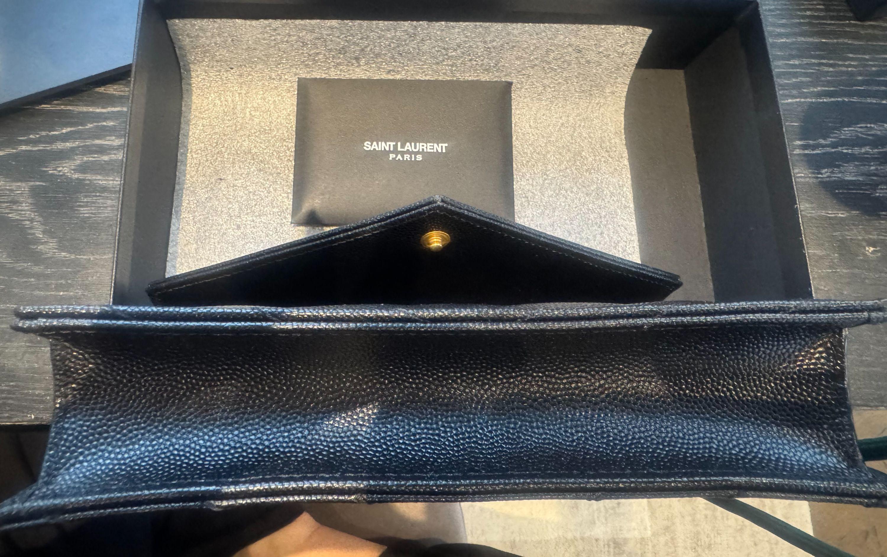 Saint Laurent Black Leather Cassandra Bag