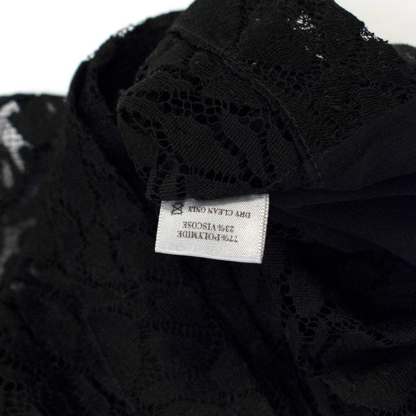 Preen By Thornton Bregazzi Black Sheer Plunge Lace Top