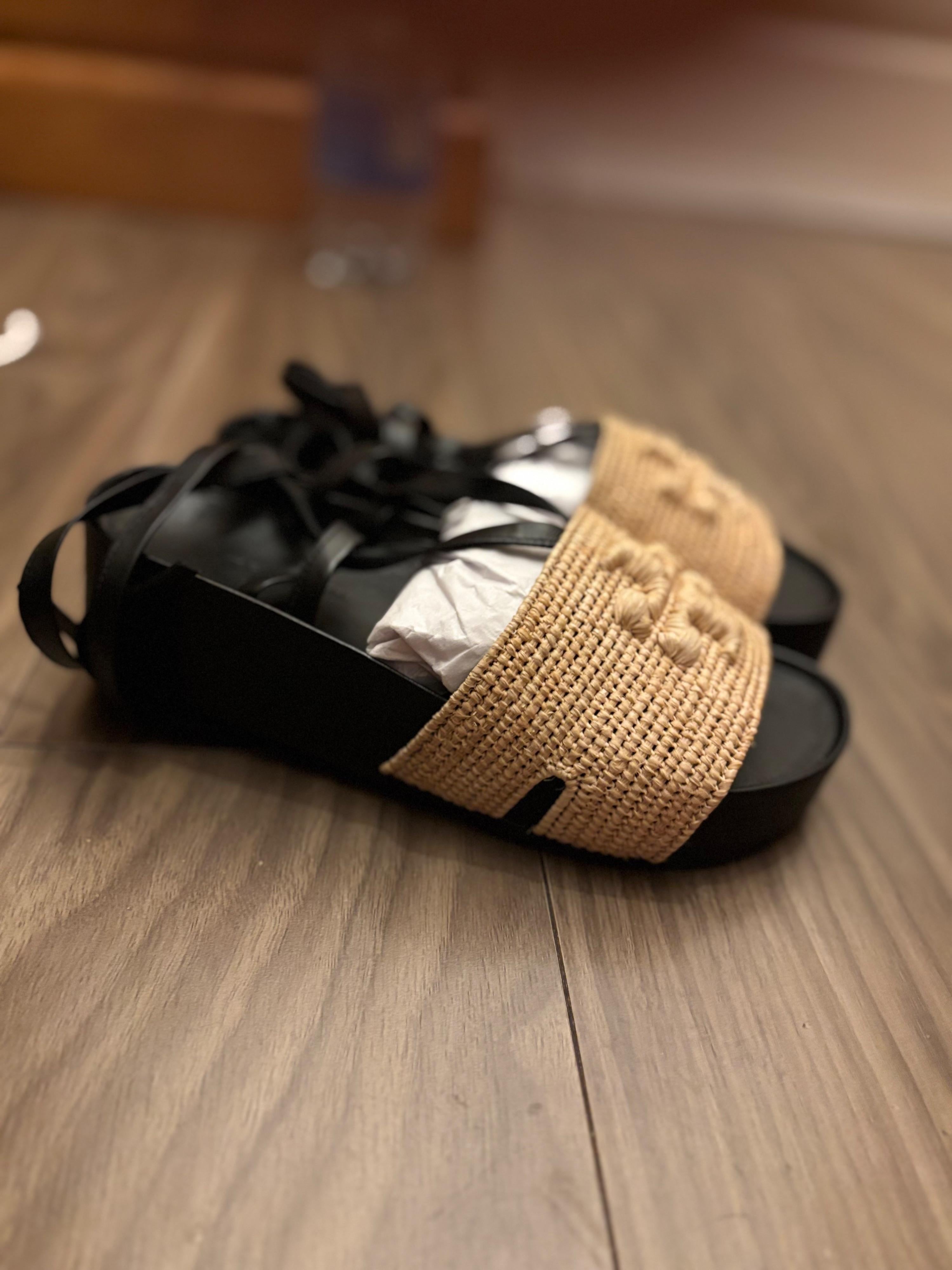 Tory Burch Raffia Sandals