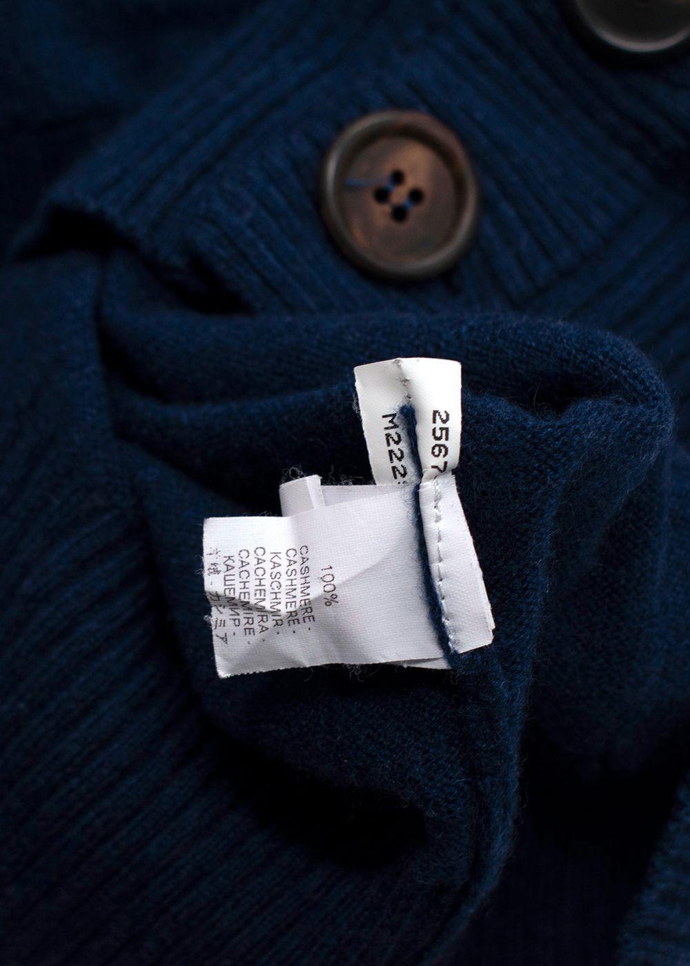 Brunello Cucinelli Royal Blue High-Neck Cashmere Cardigan