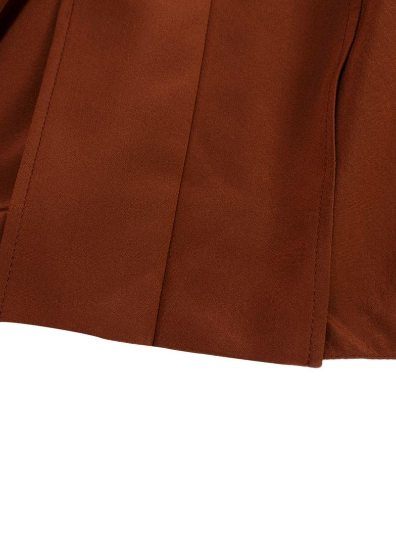Chloe Wildwood Brown Silk V Neck Blouse