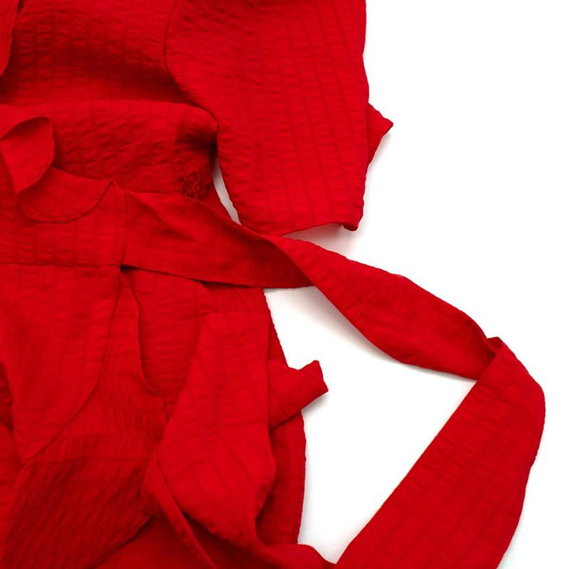 C/MEO Collective Red Advance Ruffle Wrap Dress