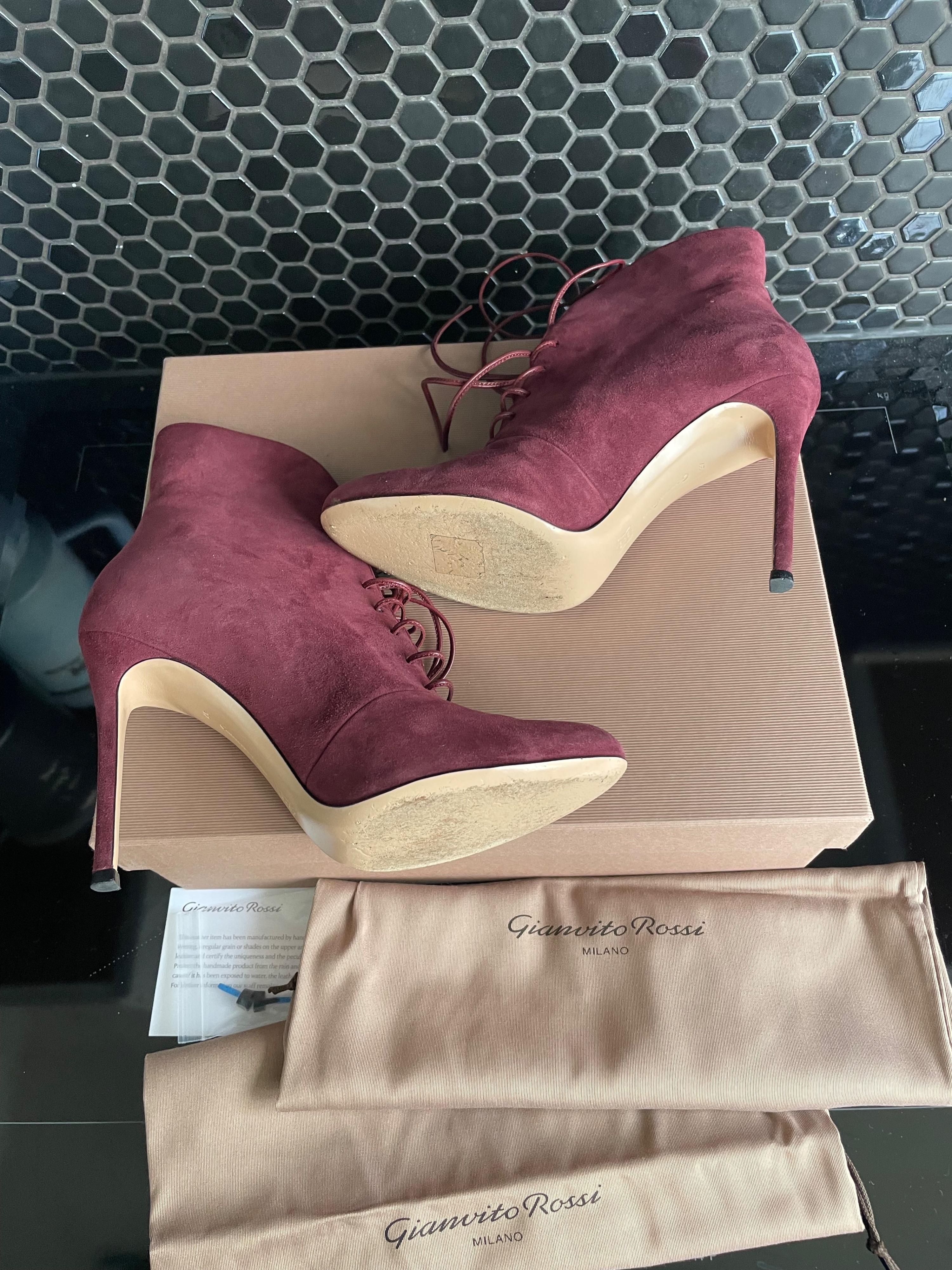 Gianvito Pink Suede Ankle Boots