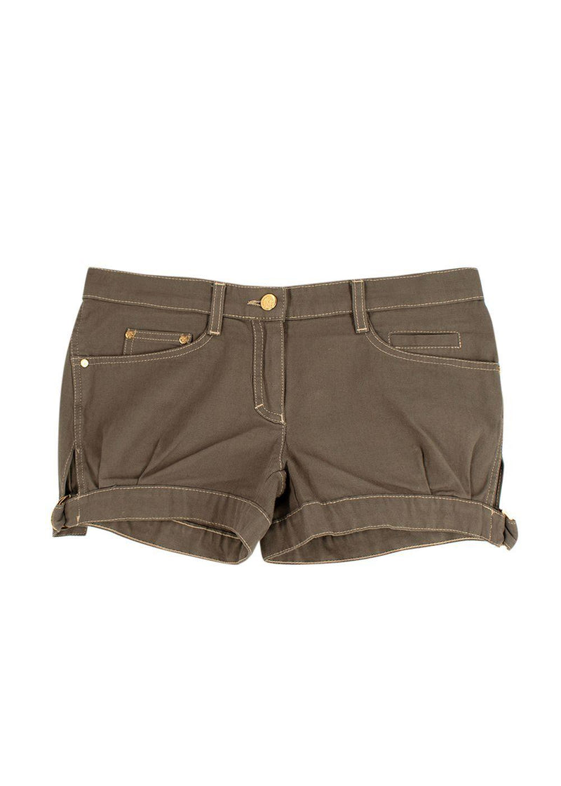 Roberto Cavali Khaki Denim Shorts