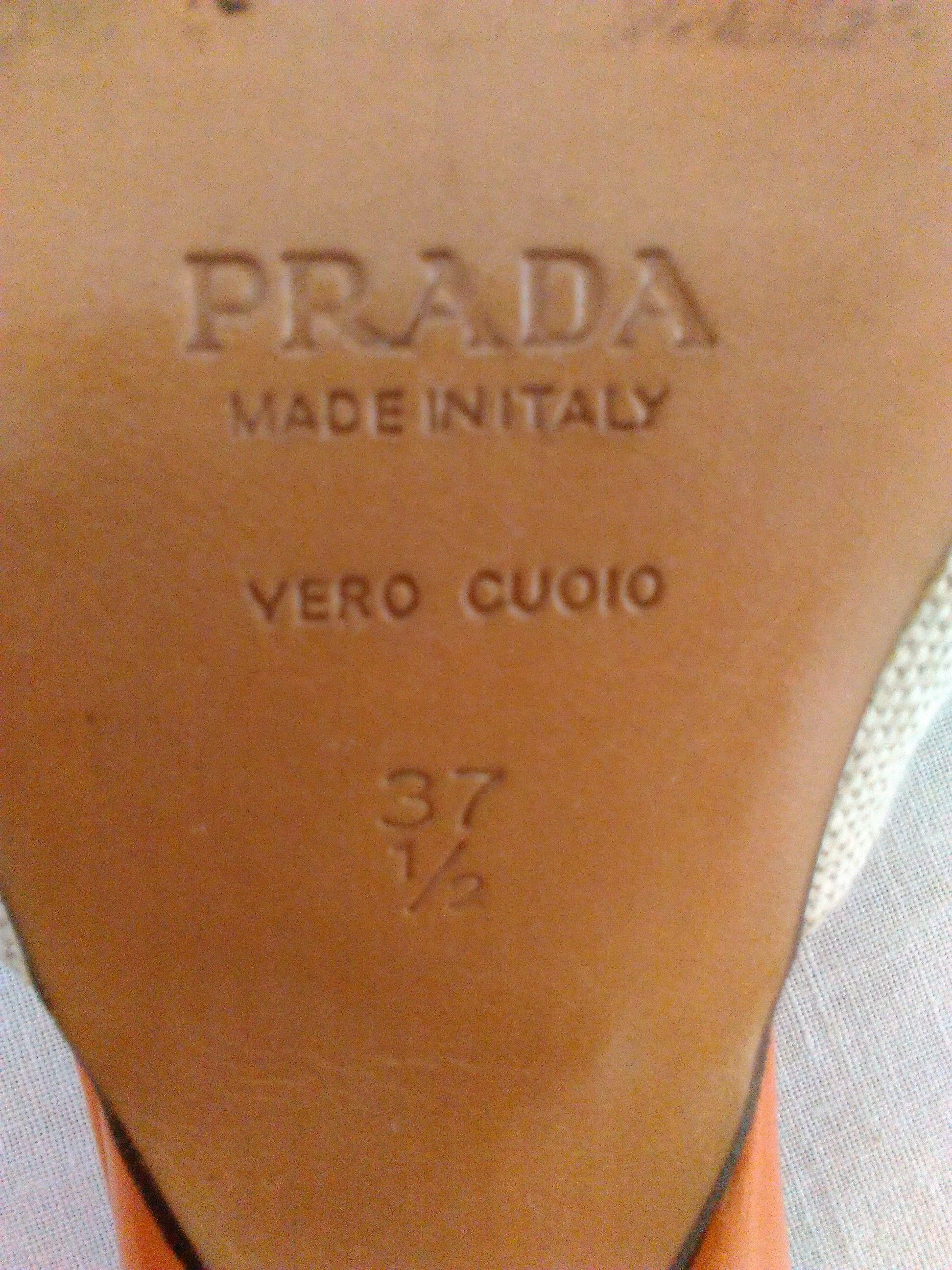 Prada Sabot linen and leather mules
