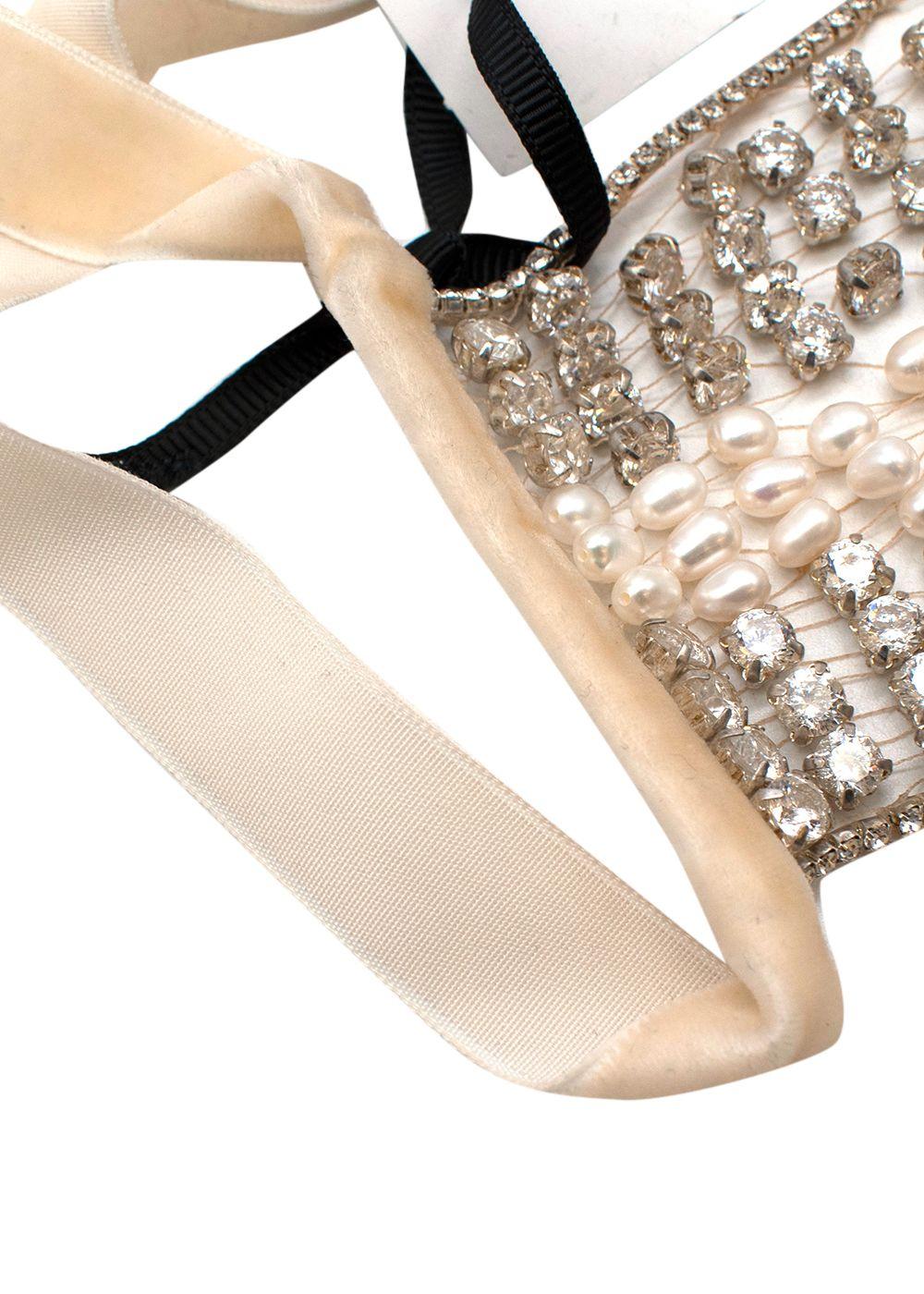 pearl & crystal mesh face mask