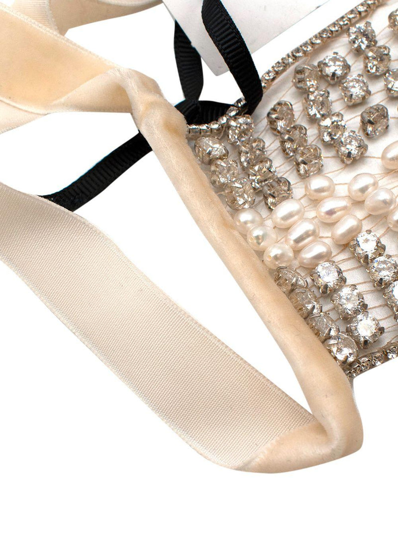 pearl & crystal mesh face mask