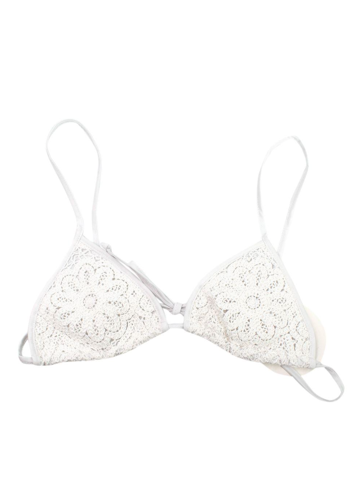 Borgo De Nor x Talia Collins White Crochet Divona Tie Bikini