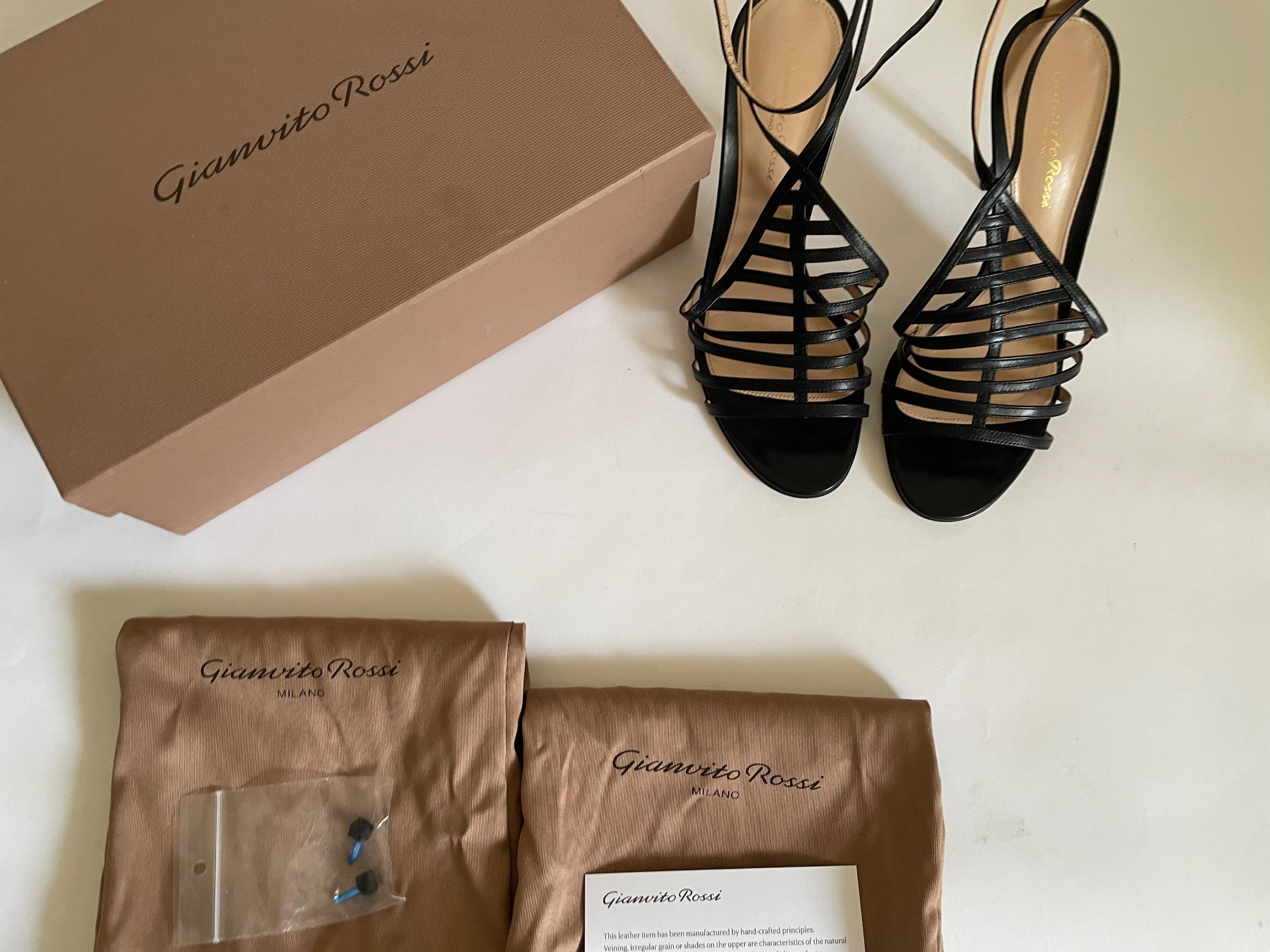 Black Leather Vega Sandals