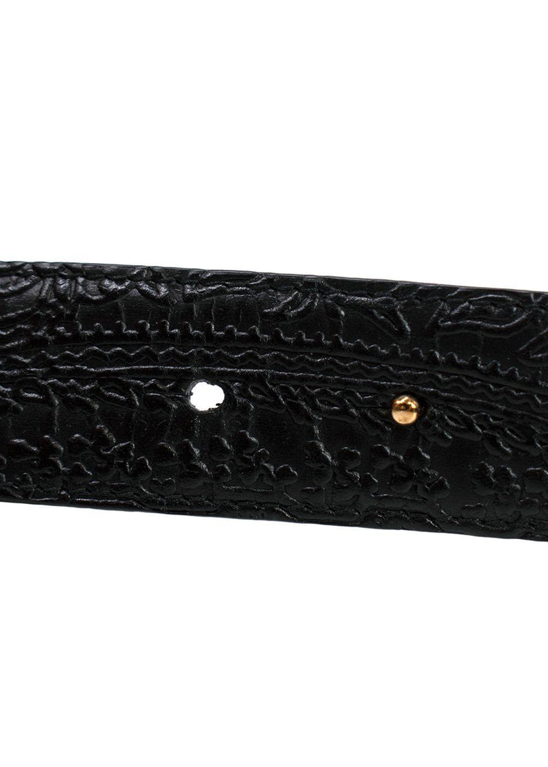Etro Paisley/Black Reversible Embroidered Belt