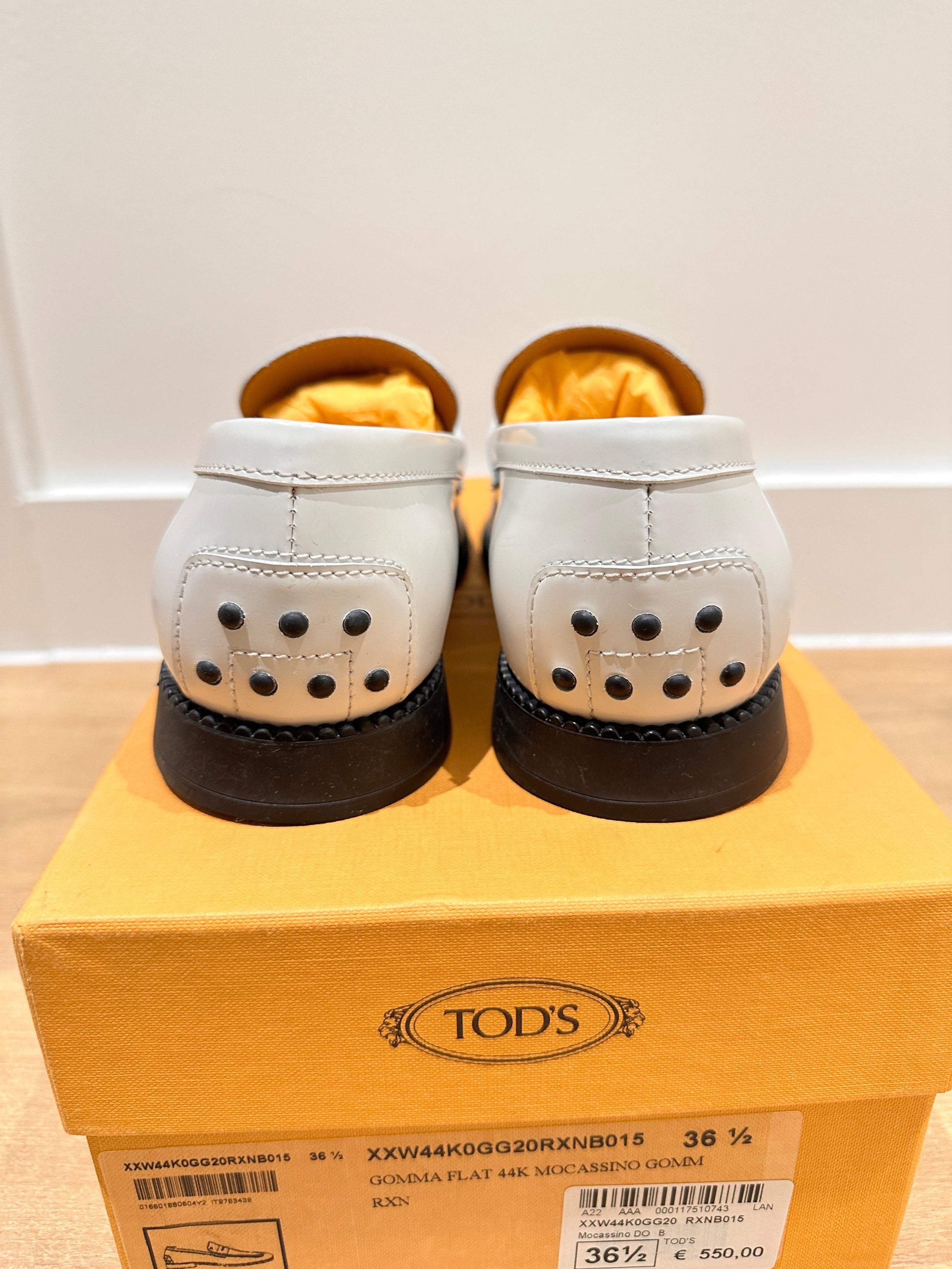 White Square Toe Penny Loafers