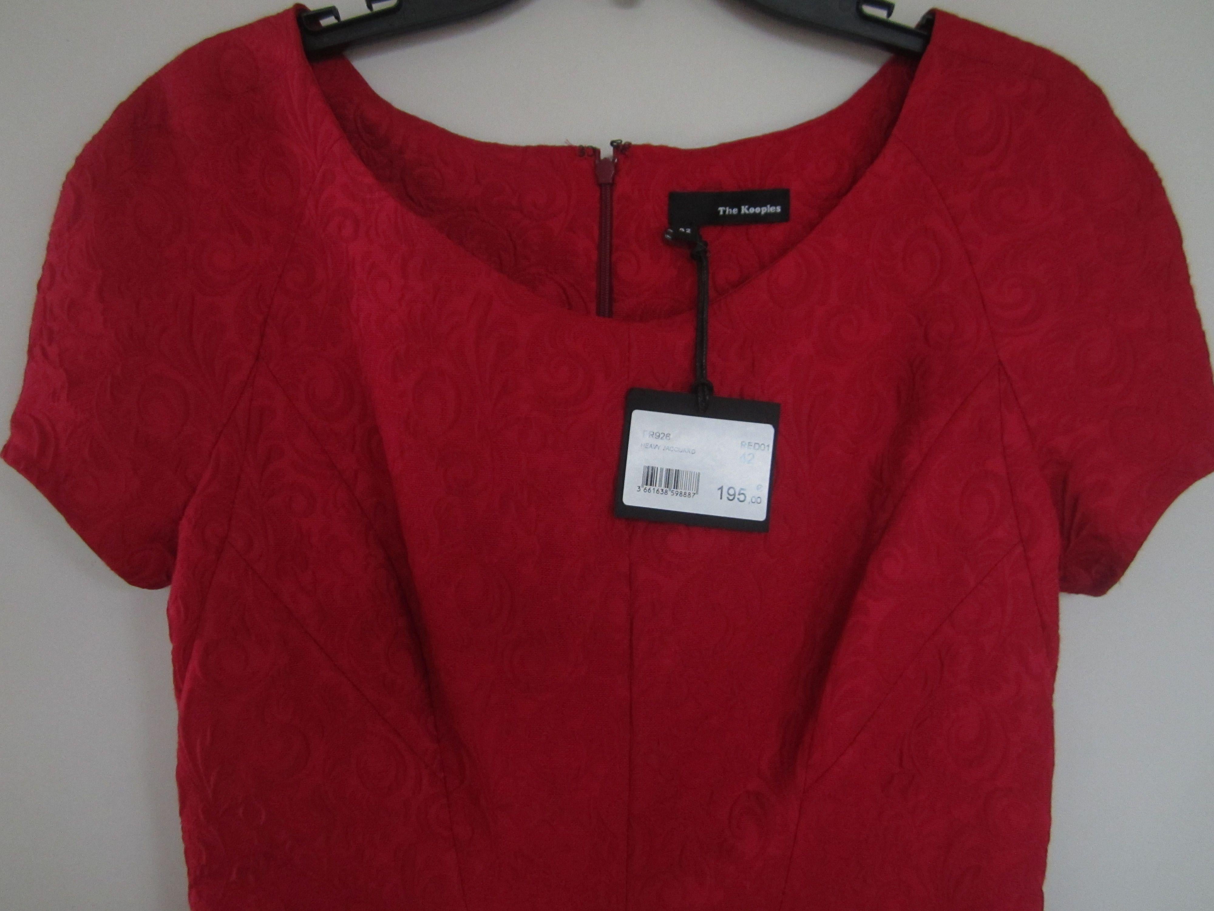 THE KOOPLES Burgundy Brocade Shift Dress