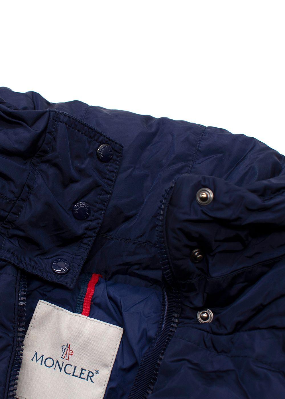 Moncler Navy Flammette Long Down Puffer Coat