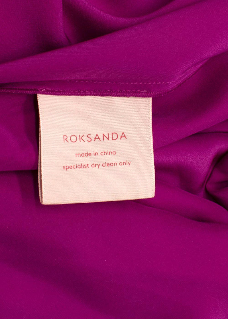 Roksanda Fushia Orien Asymmetrical Silk Draped Gown