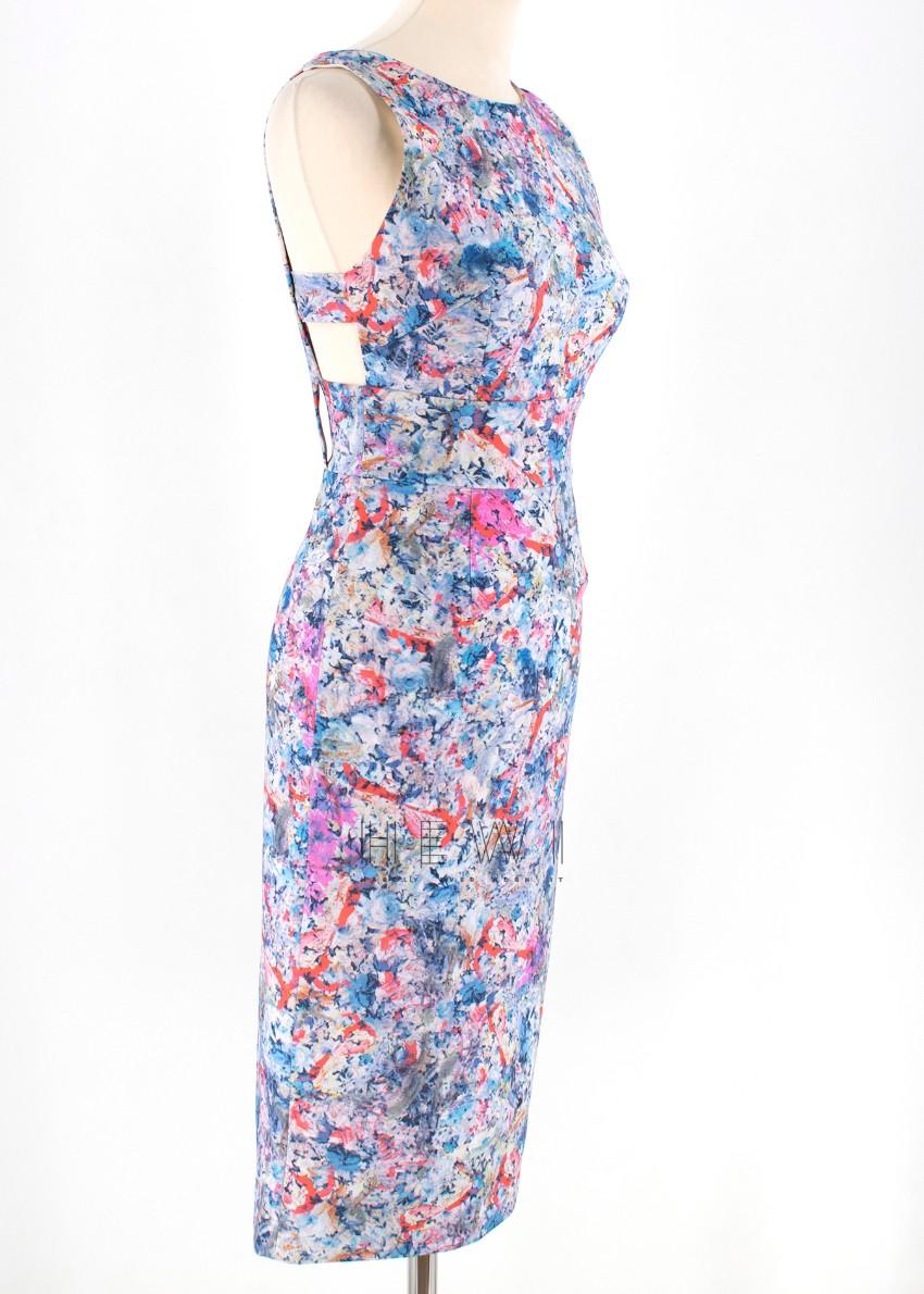 Erdem Floral Print Cut Out Midi Dress