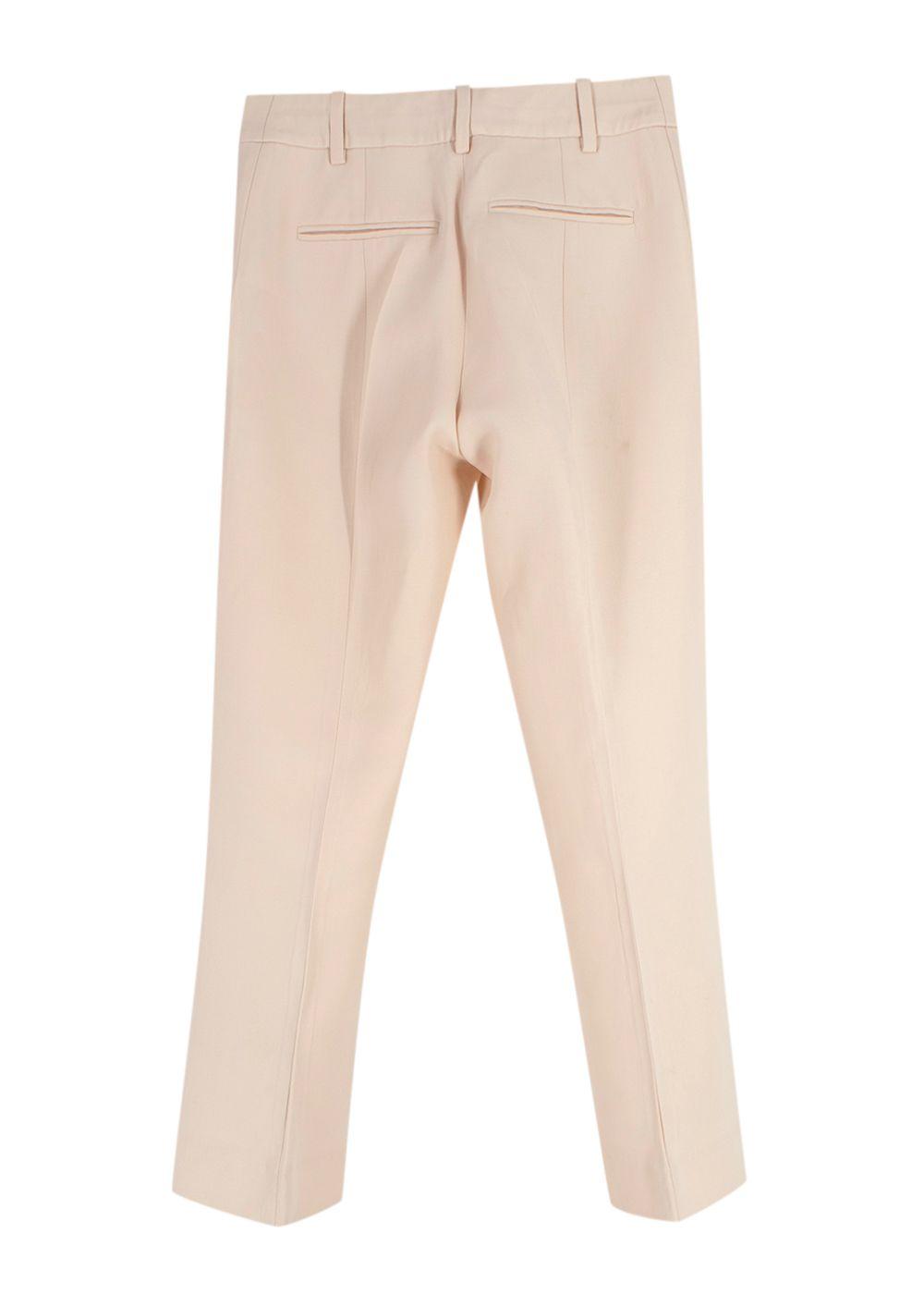 Valentino Cream Tailored Cropped Trousers