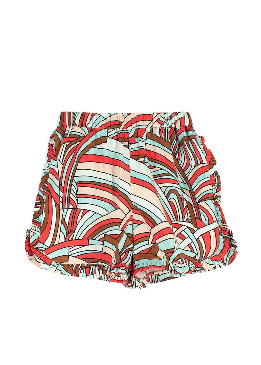 La Double J Multi-Coloured Ruffle Onde Shorts