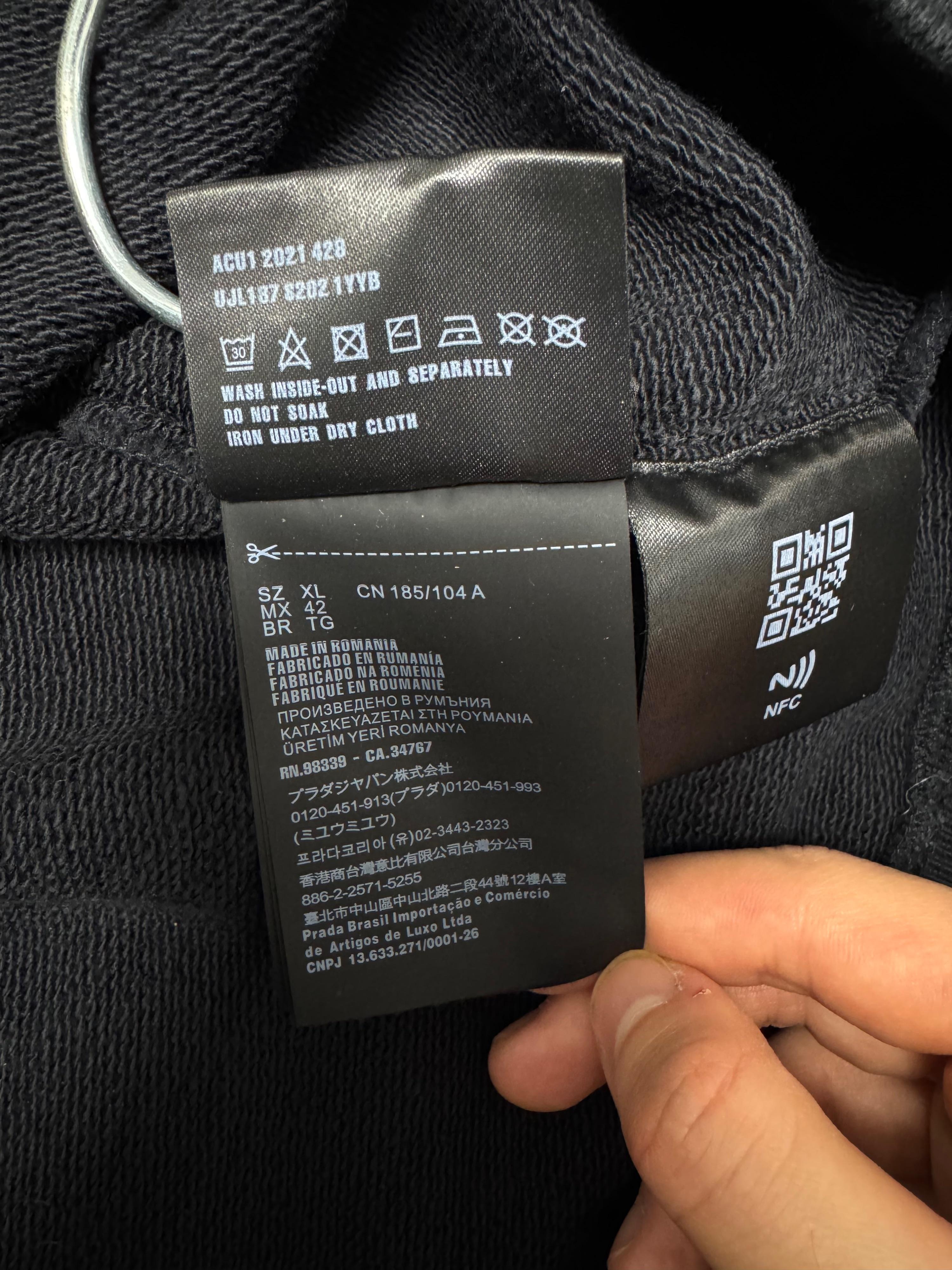 Prada Black Cotton Sweatshirt XL
