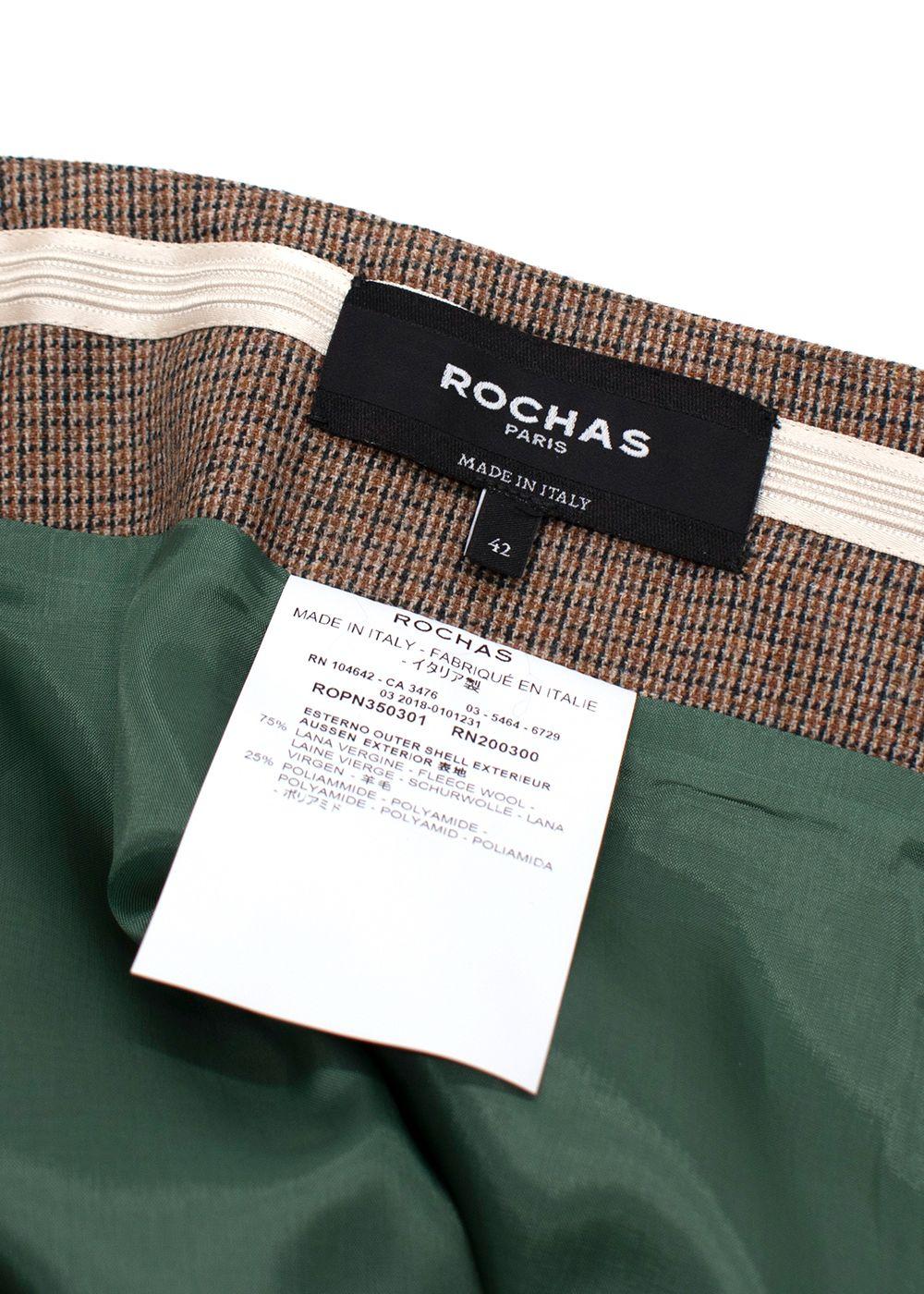 Rochas Brown Wool Midi Skirt