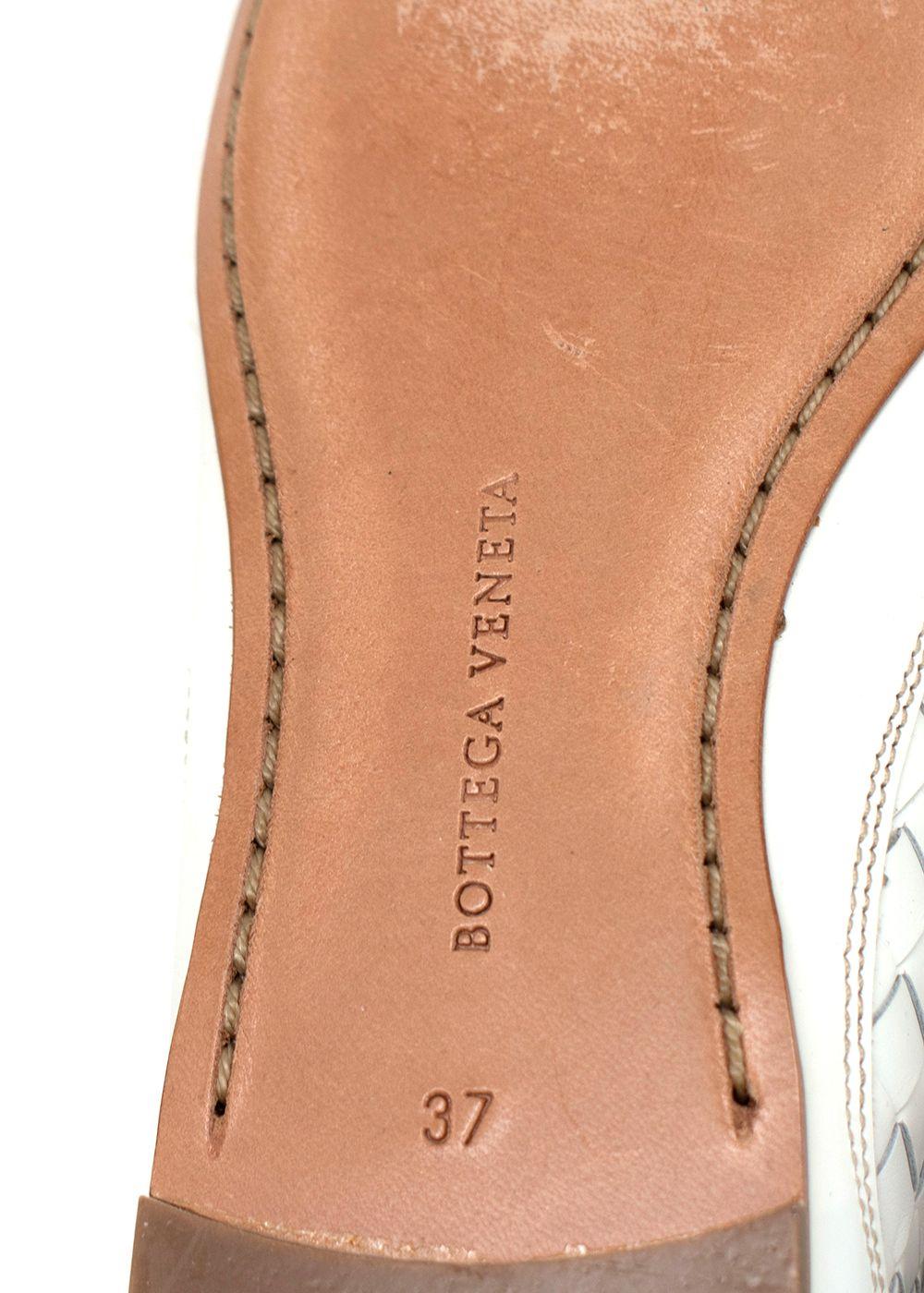Bottega Veneta White Intrecciato Laser-cut Loafers