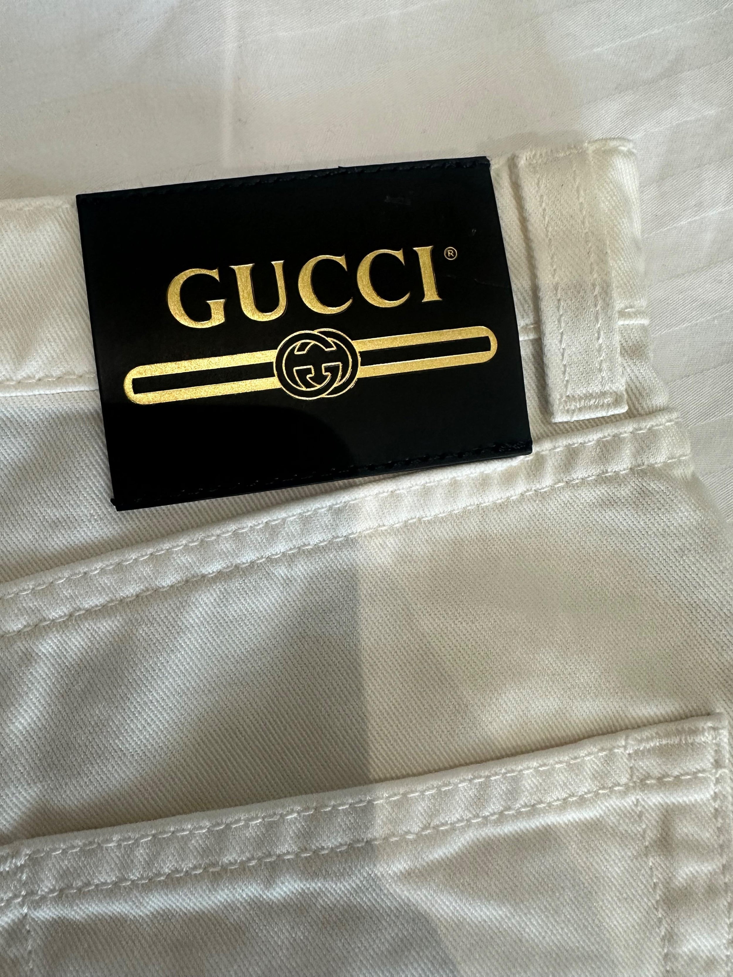 Gucci White Denim Shorts