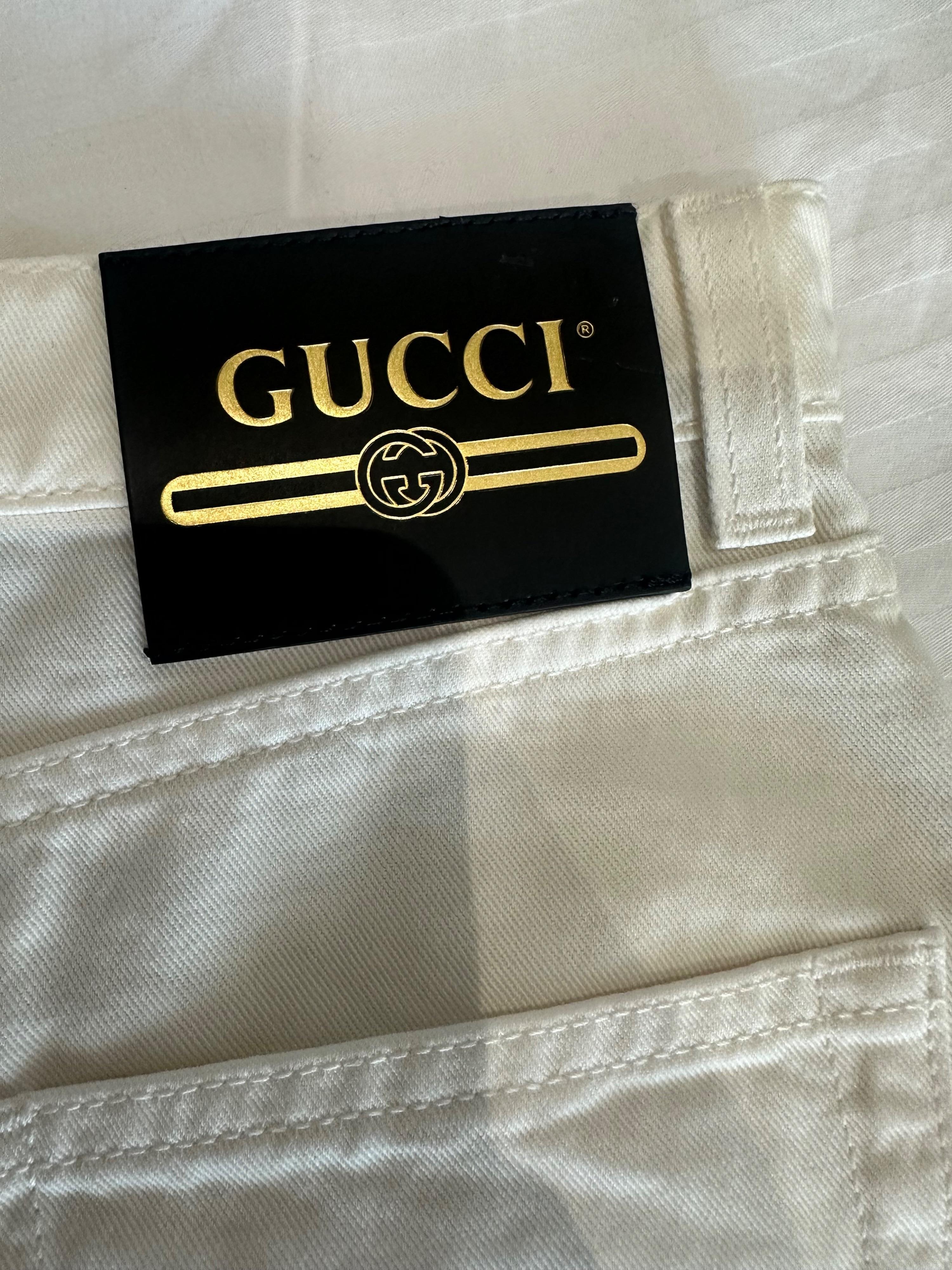 Gucci White Denim Shorts