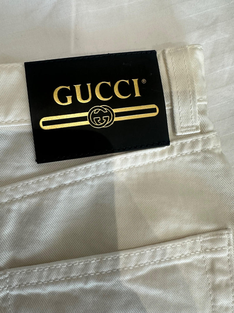 Gucci White Denim Shorts