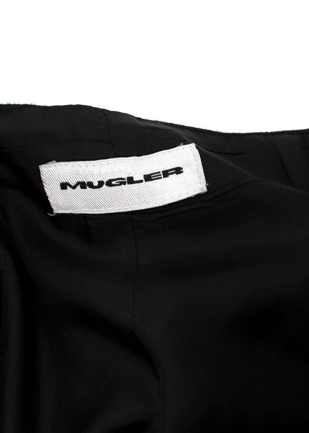 Mugler Black with Red Pinstripe Wool Trousers
