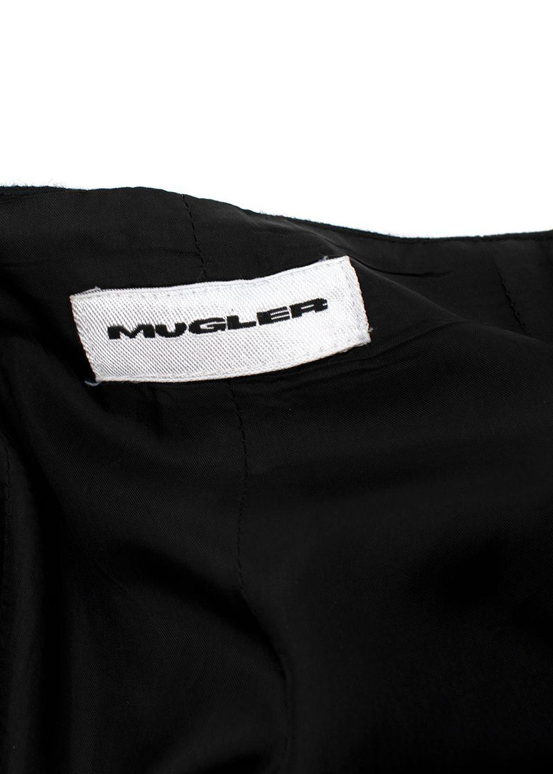 Mugler Black with Red Pinstripe Wool Trousers