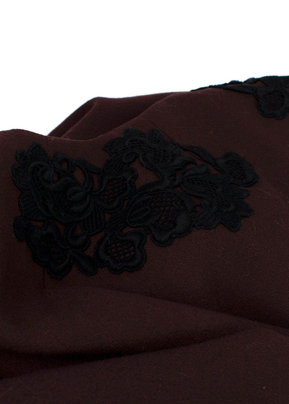Dolce & Gabbana Chocolate Brown Jacket with Black Embroidery