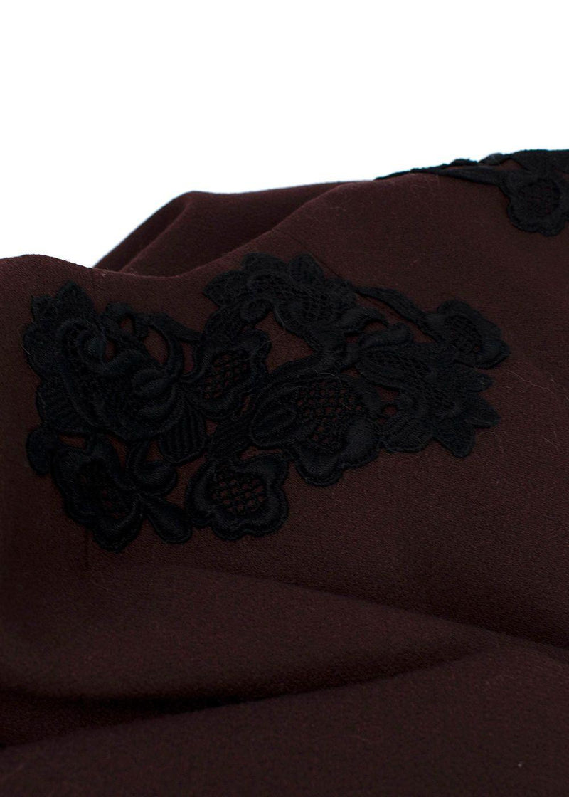 Dolce & Gabbana Chocolate Brown Jacket with Black Embroidery