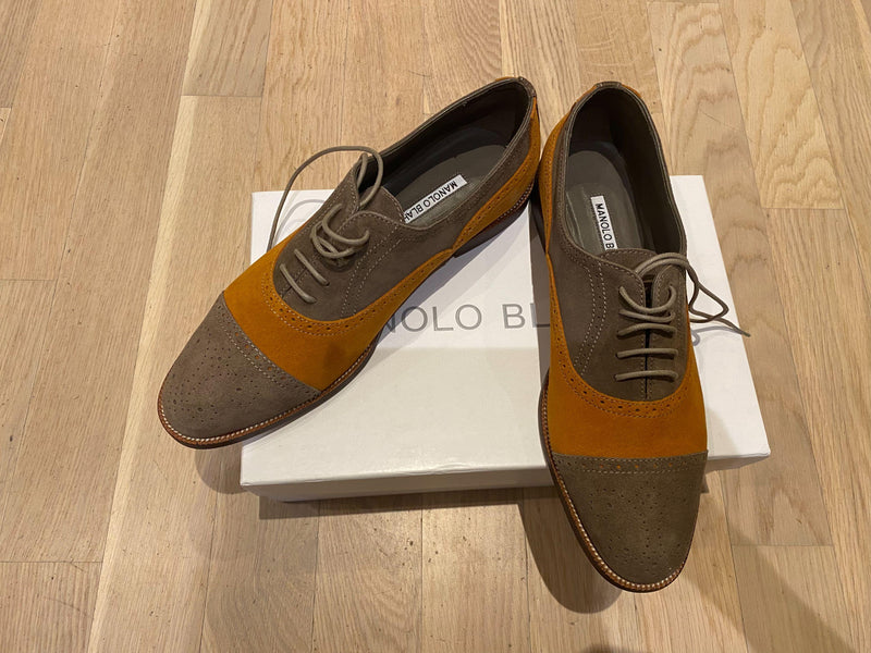 Manolo Blahnik Suede Oxford Brogues