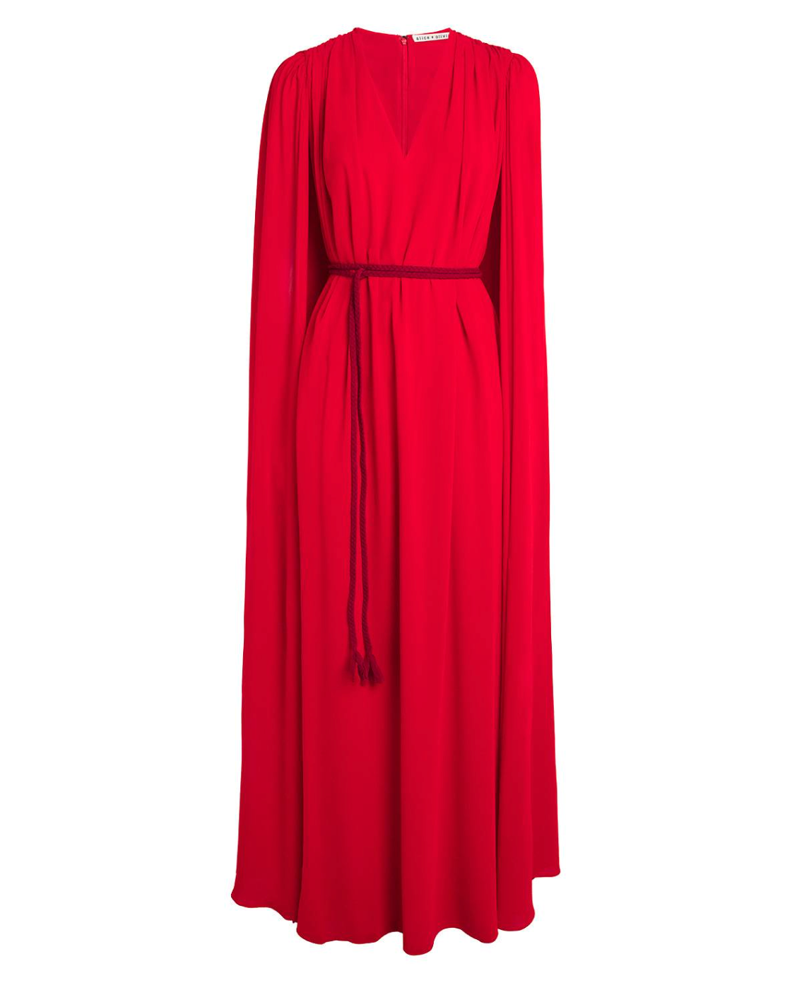 Alice + Olivia Women's Red Zenaida Maxi Cape Dress